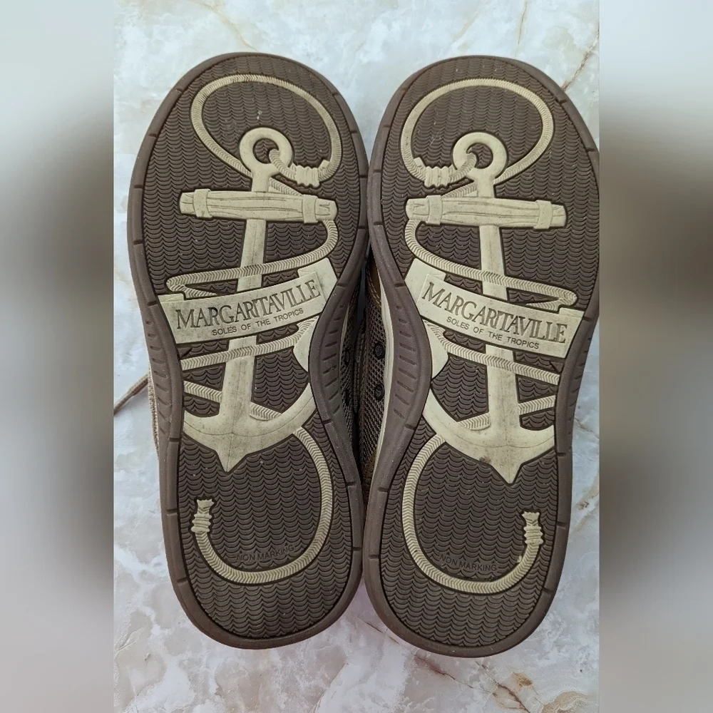 Margaritaville Men Lace Up Boat Shoes Brown Leather Casual Deck Loafer 8…
